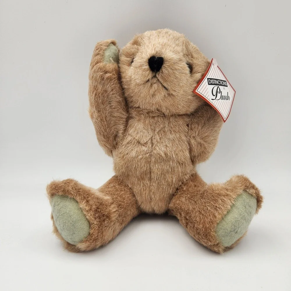 Distinctions in Plush Brown Teddy Bear Wangs International NWT Jointed